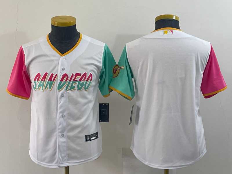 Youth San Diego Padres Blank White 2022 City Connect Cool Base Stitched Jersey->boston celtics->NBA Jersey